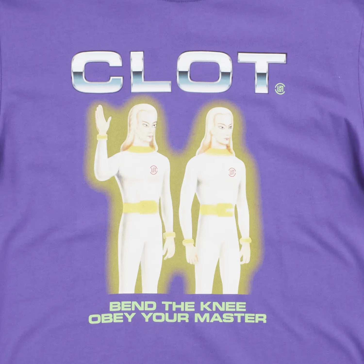 Clot Mens Obey Your Master T-Shirt Purple Cotton Graphic Crew Neck S RRP 75 — View 3