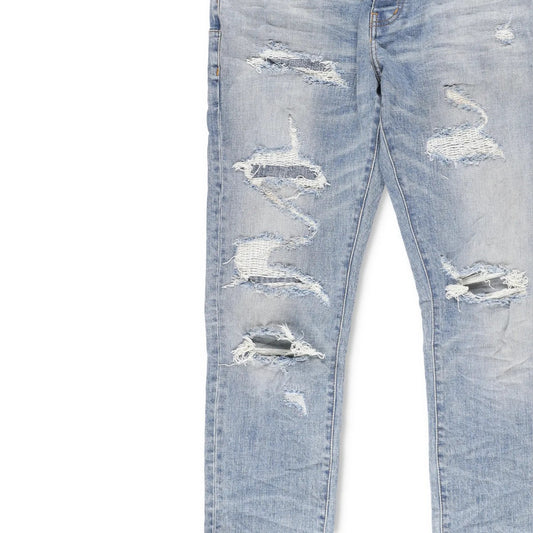PURPLE BRAND Mens Light Indigo Vintage Ripped Skinny Jeans 5 Pocket 33 RRP 275 — View 2
