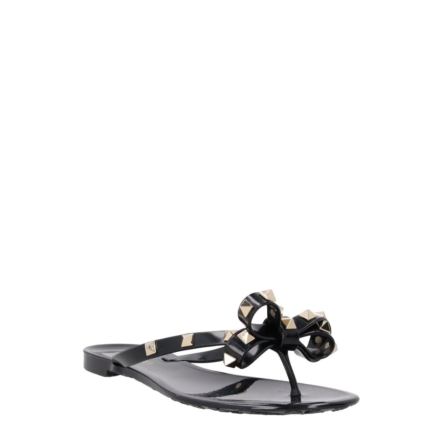 VALENTINO Womens Rockstud Collection Black PVC Flat Sandals Open Toe EU36 RRP380 — View 2