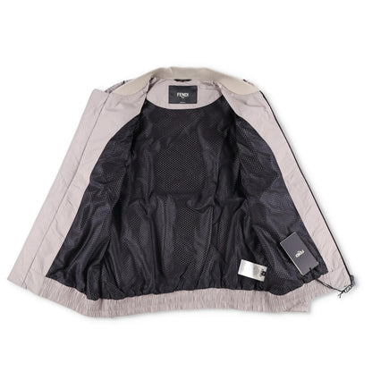 FENDI Mens Ebano Bomber Jacket Piping Stone Beige Zip Size 46 RRP 2100 — View 6