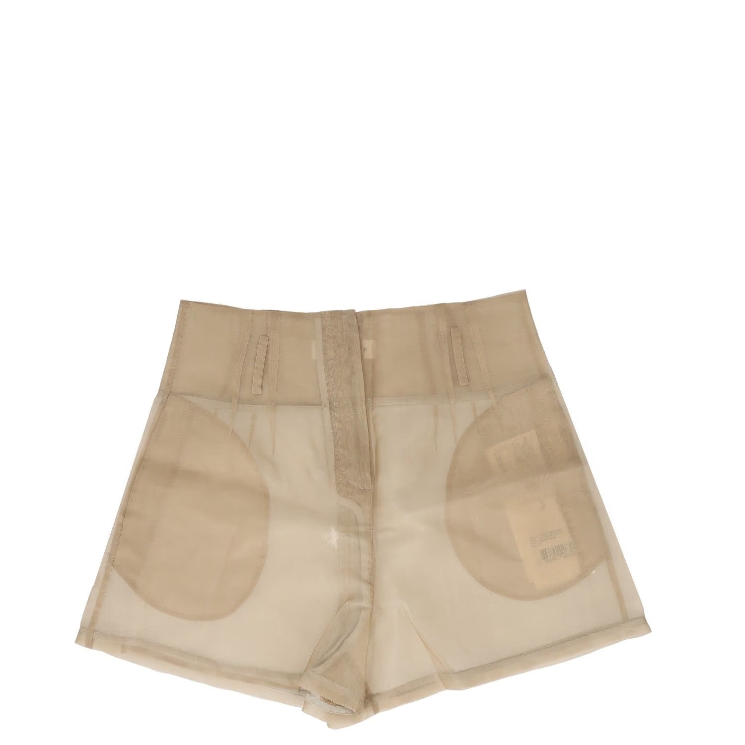 FRANKIE SHOP Womens Lise Tailored Shorts Sheer Neutrals Silk Blend XS RRP 136