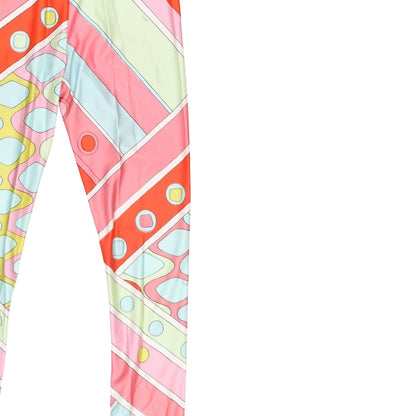 EMILIO PUCCI Womens Shiny Lycra Leggings In Vivara Multicoloured Size 8 RRP 400 — View 3