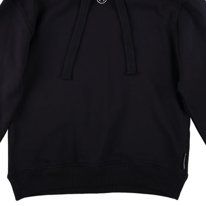 MARINE SERRE Womens Organic Cotton Fleece Hoodie Black Logo Size XS RRP 330 — View 4