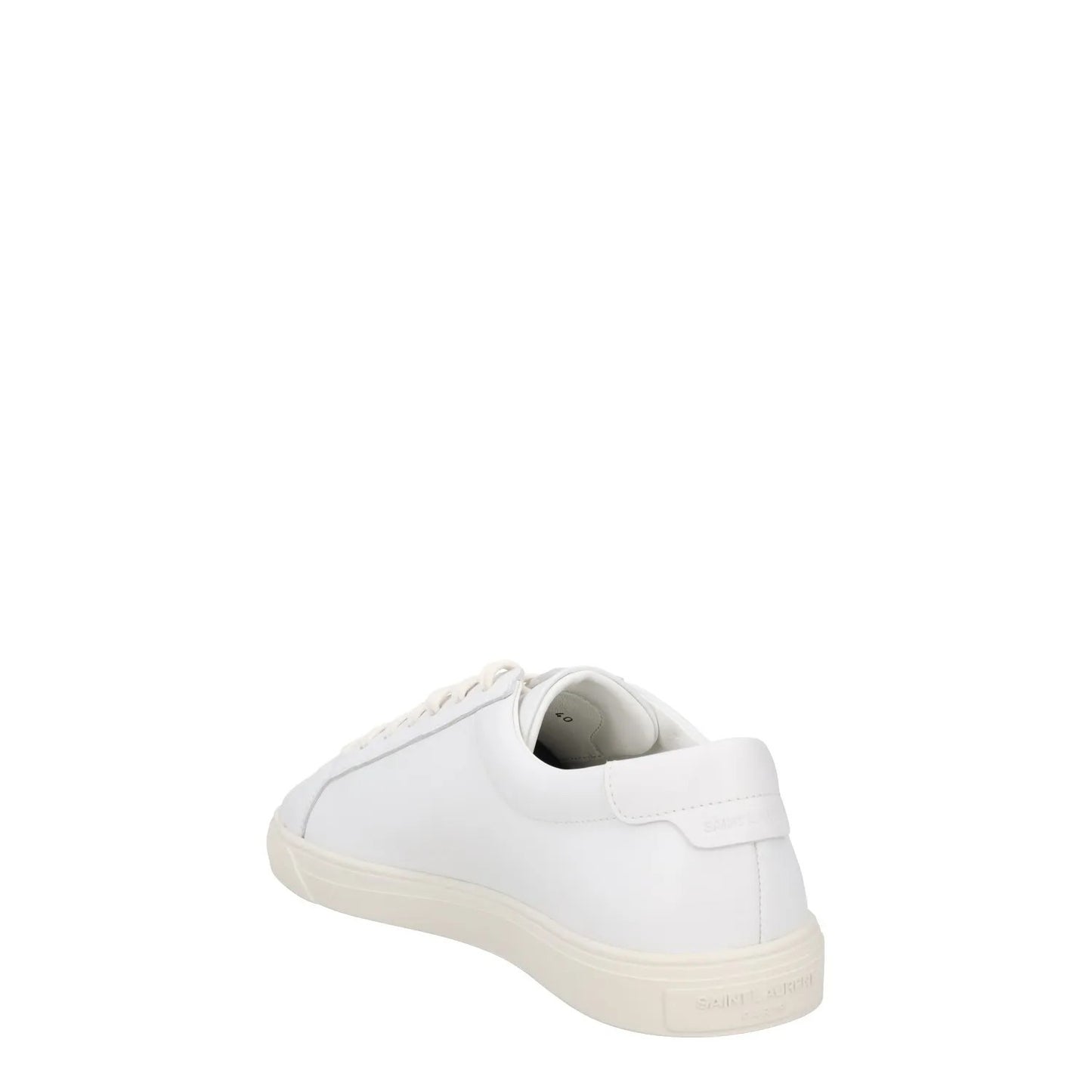 SAINT LAURENT Womens Trainers White Leather Low Top Lace Up Sneakers UK 7 RRP555 — View 5