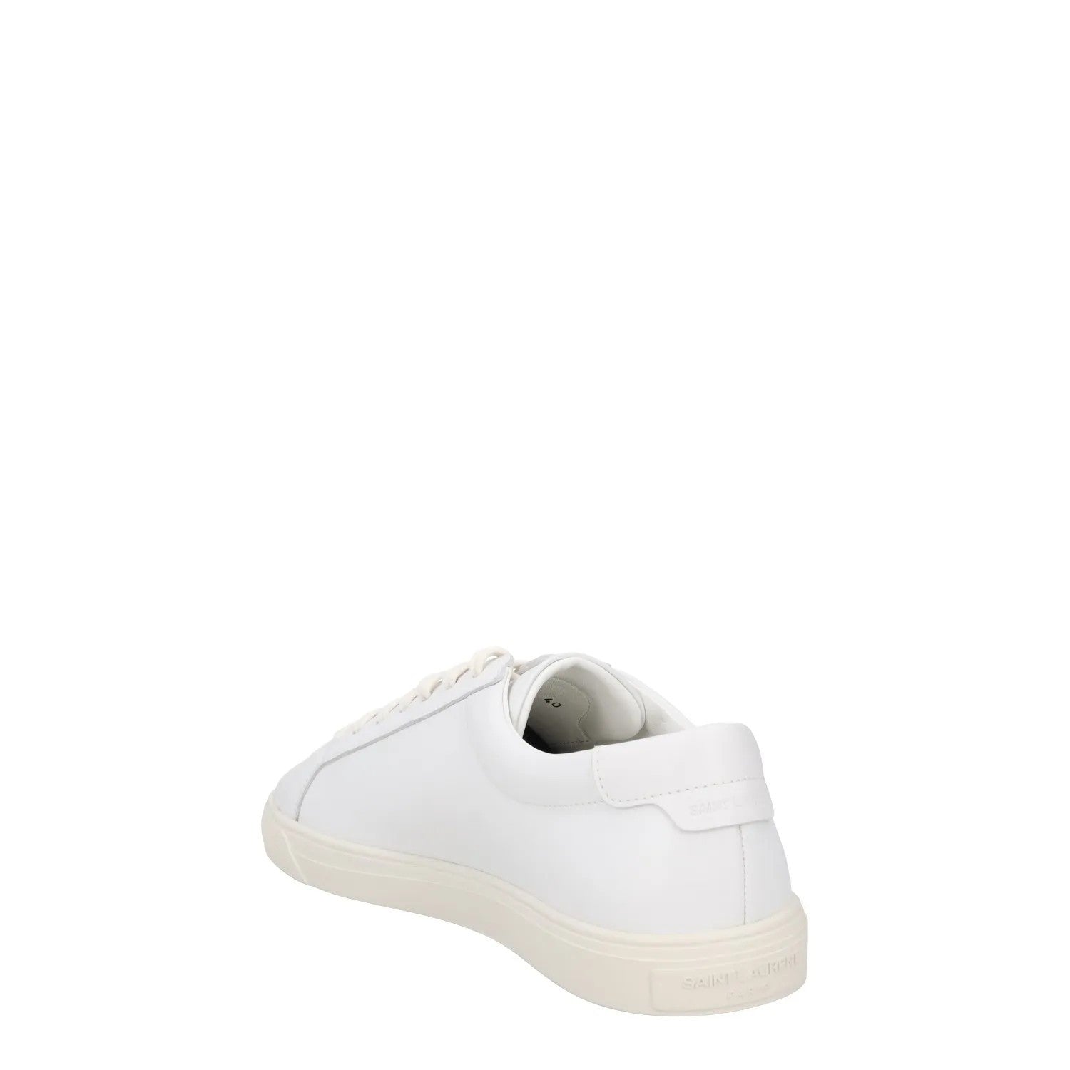 SAINT LAURENT Womens Trainers White Leather Low Top Lace Up Sneakers UK 7 RRP555 — View 5