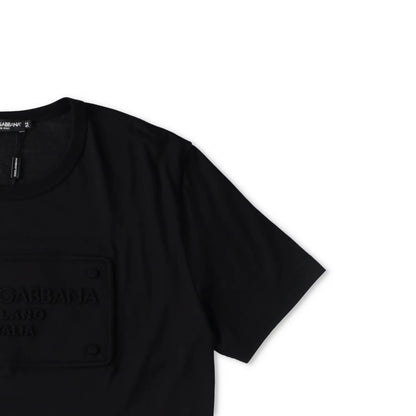 DOLCE & GABBANA Mens T-Shirt Fu7Eq+Embossing Nero Black Short Sleeve 52 RRP 475 — View 7