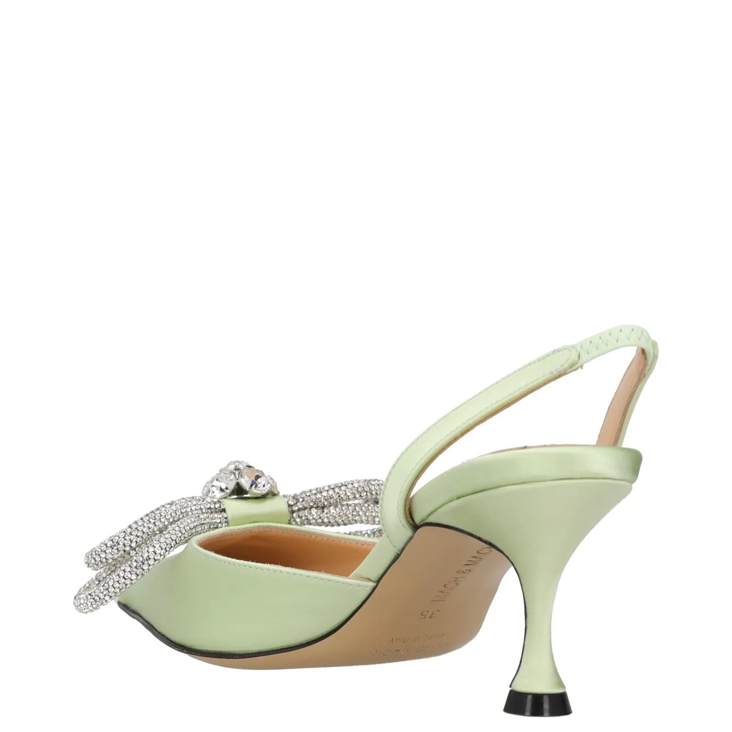 MACH & MACH Womens Slingback Heels Green Embellished Pointed Toe UK 2 RRP 500 — View 5