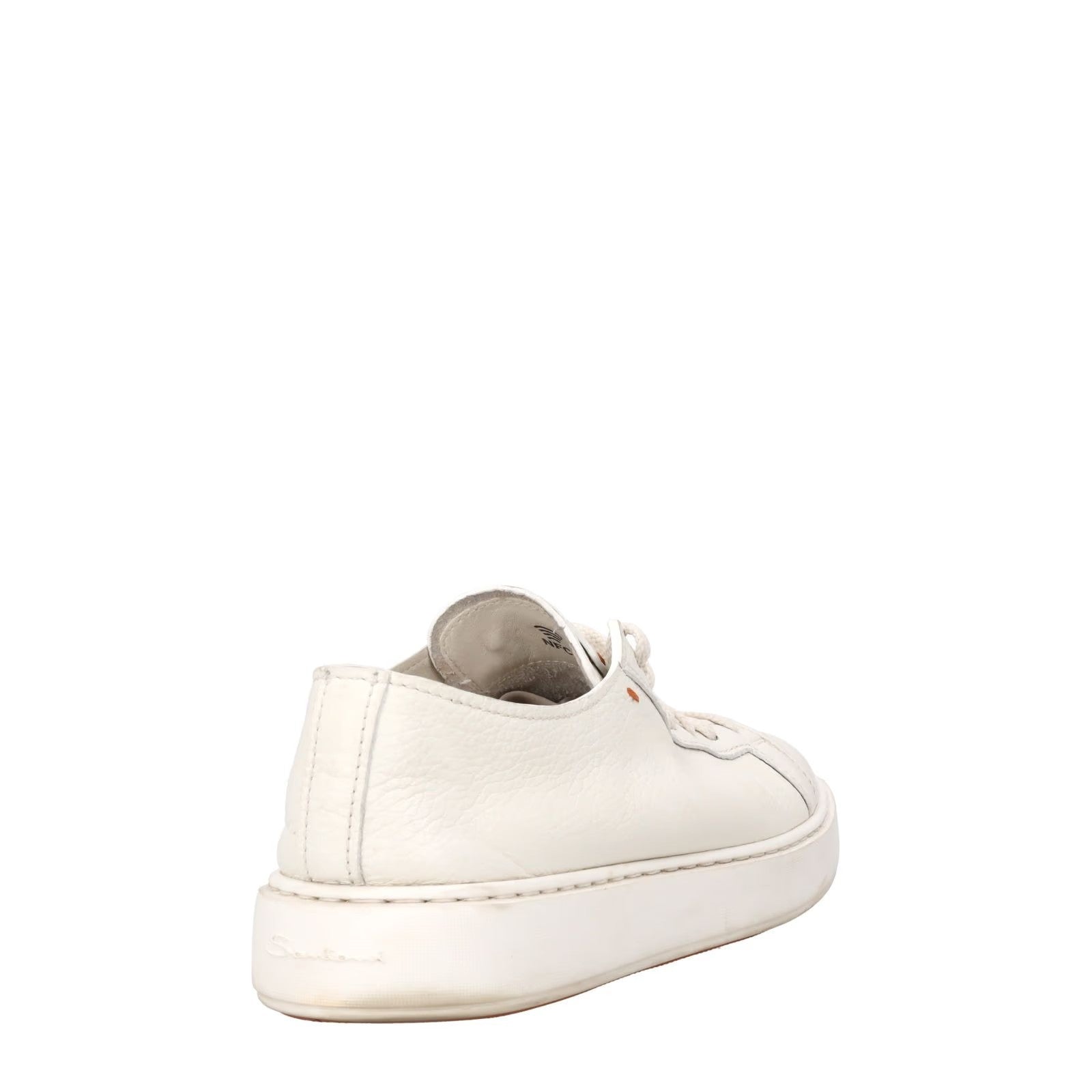 SANTONI Mens Biking Sneakers Lace Up Low Top White Leather UK 7.5 RRP 475 — View 6