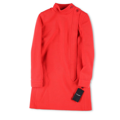 SAINT LAURENT Red Womens Wool Mini Dress Long Sleeve Size 36 Party RRP1900 — View 8