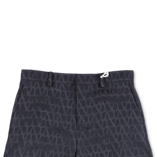 VALENTINO Mens Bermuda Shorts Silk Jacquard Toile Iconograph Black 48 RRP 1290 — View 2