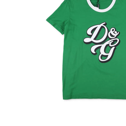 DOLCE & GABBANA Mens T-Shirt Cotton Green Crew Neck Short Sleeve Size 42 RRP 225 — View 3