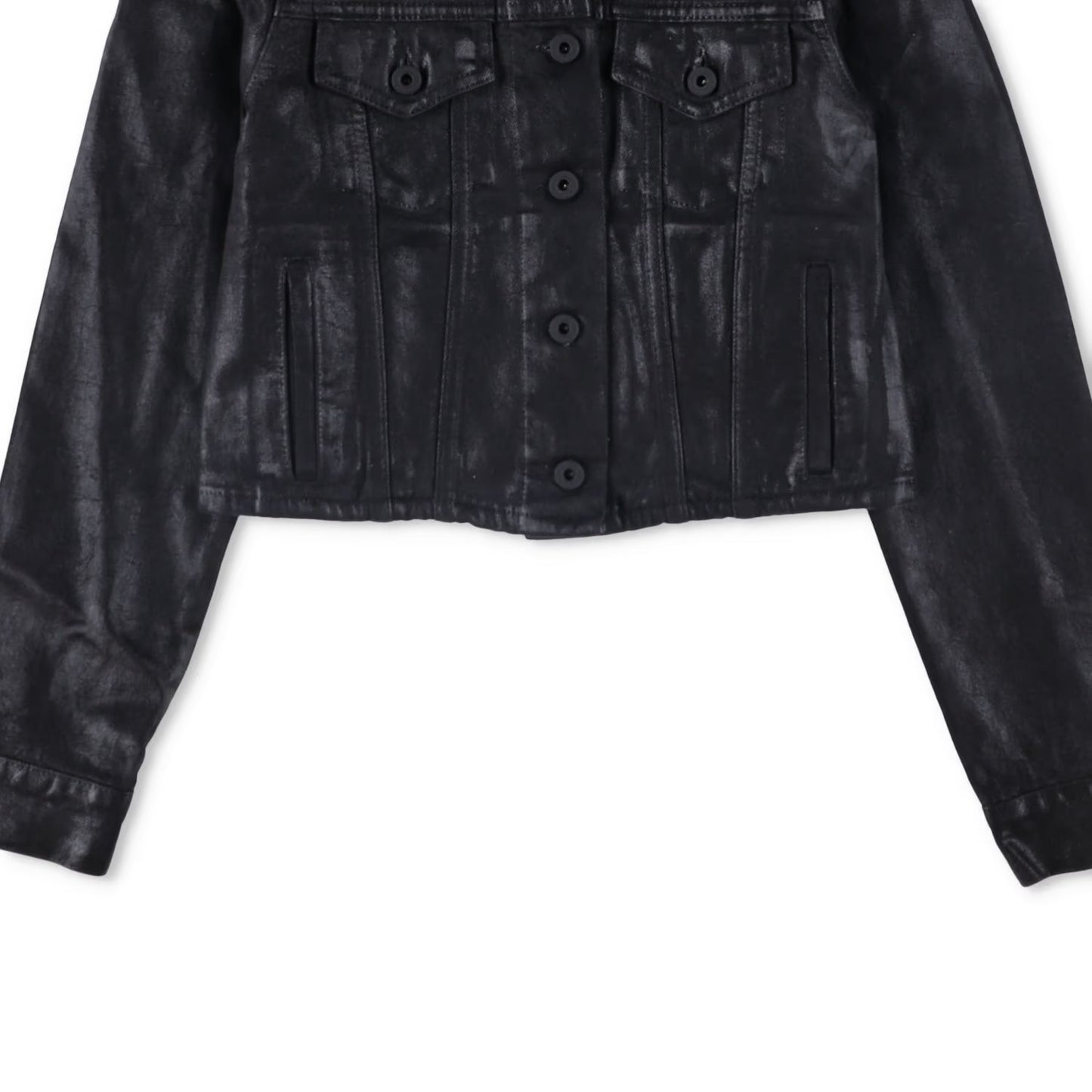 OFF-WHITE Womens Cropped Jacket Black Cotton Button Closure Size 38 RRP 850 — View 3