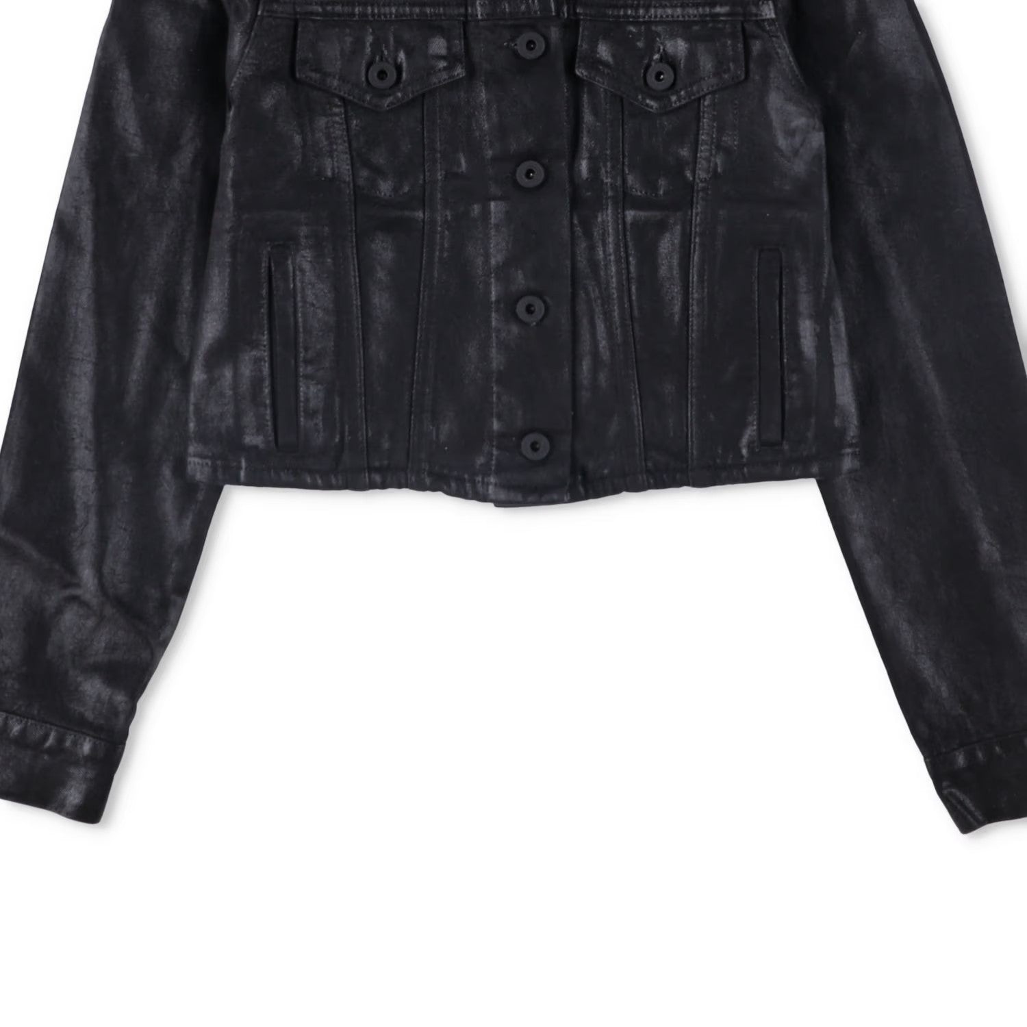 OFF-WHITE Womens Cropped Jacket Black Cotton Button Closure Size 38 RRP 850 — View 3