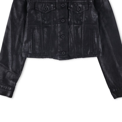 OFF-WHITE Womens Cropped Jacket Black Cotton Button Closure Size 38 RRP 850 — View 3