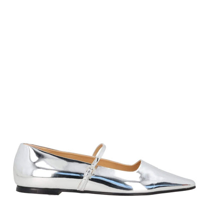 DEAR FRANCES Womens Mary Ballet Flats Silver Patent Leather Buckle UK 5 RRP 389