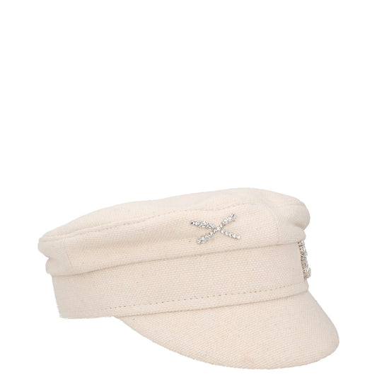 RUSLAN BAGINSKIY Womens Cotton Crystal Baker Boy Hat Ivory Rhinestone M RRP 375