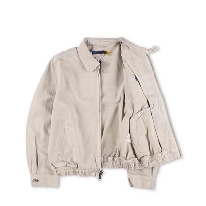 POLO Mens Jacket Cotton Blend Windbreaker Beige Collared Logo Size S RRP 275 — View 5