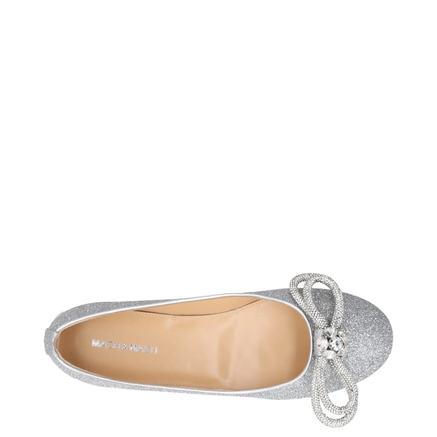 MACH & MACH Women Flats Silver Synthetic Bow Detail Slip On Round Toe UK6 RRP500 — View 7
