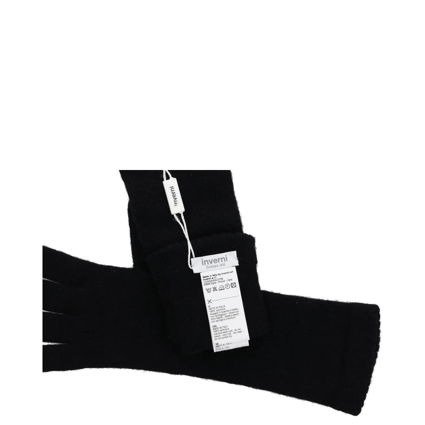 INVERNI Womens Gloves Black Cashmere Knit Long Wrist Warm Trim Size S RRP 145 — View 5