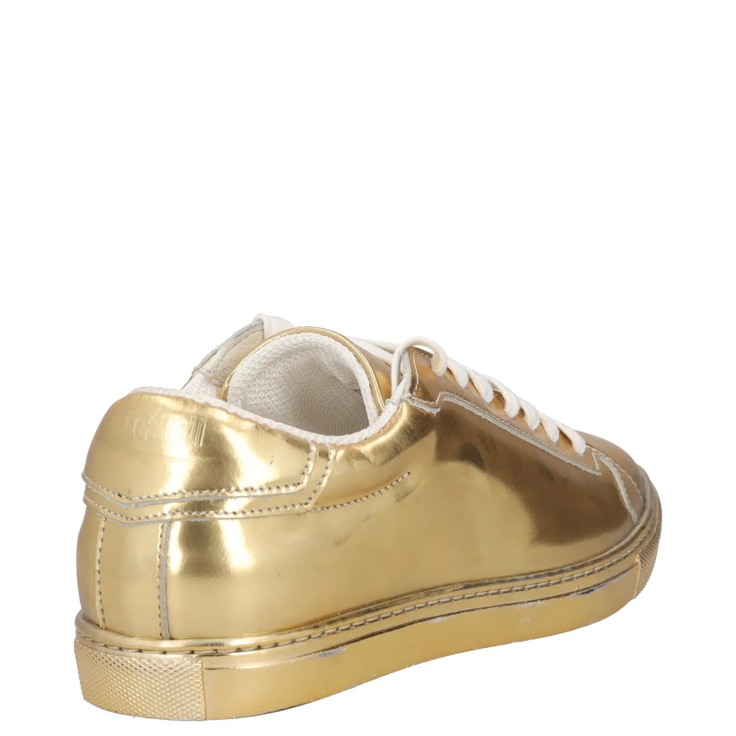 JUST CAVALLI Womens Trainers Gold Leather Low Top Lace Up UK 3 RRP 200 — View 6