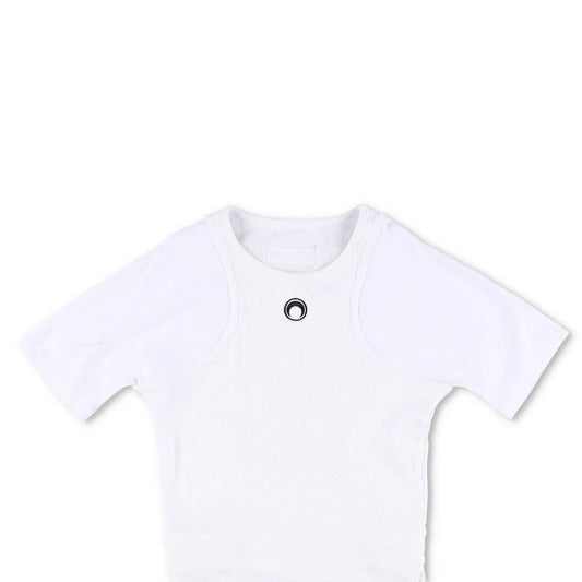 MARINE SERRE Womens Organic Cotton Bodysuit One-Piece White Size M RRP 260 — View 2
