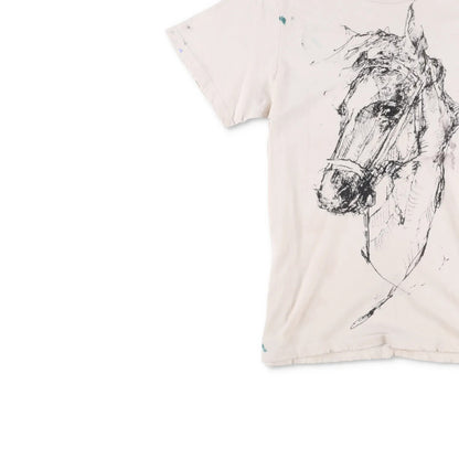 Raquel Allegra Mens T-Shirt Ivory Logo Animal Print Short Sleeve Crew 2 RRP 250 — View 3