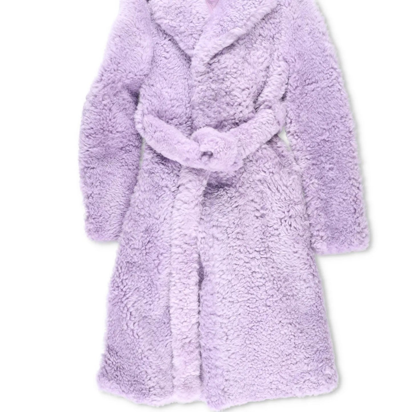 BOTTEGA VENETA Womens Wool Kimono Gown Purple Fur Trim Belted Collar 40 RRP 7000 — View 3