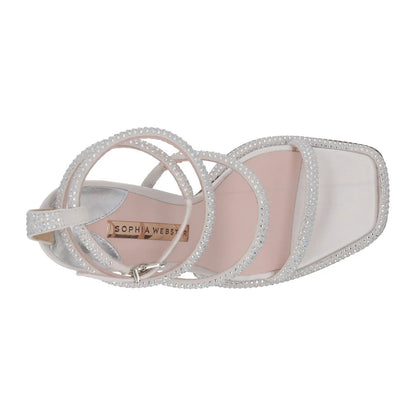 SOPHIA WEBSTER Womens Callista Strappy Suede Sandal 100 White Buckle UK 4 RRP750 — View 7