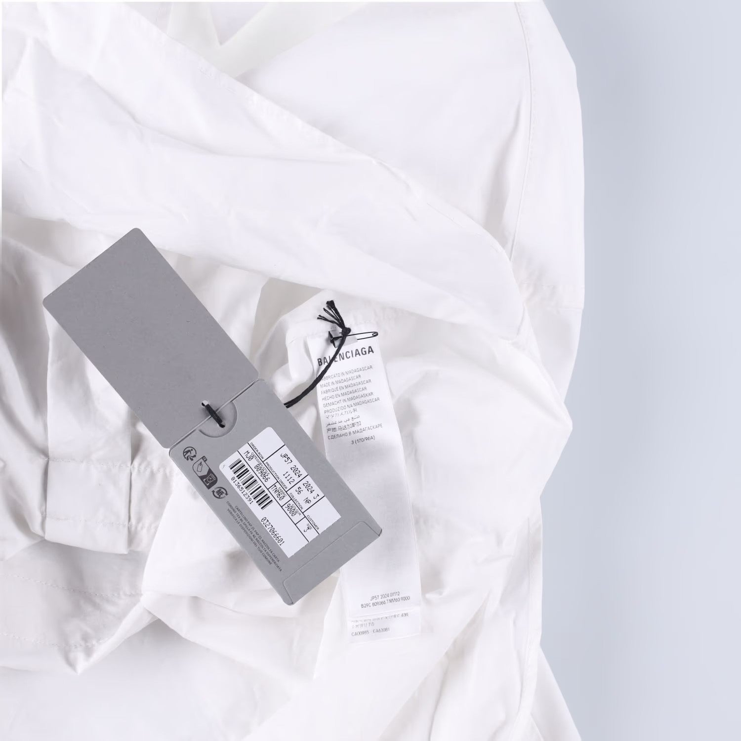 BALENCIAGA OWN BUY Womens Layered Shirt Button-Up White Size 3 RRP 1219.9 — View 3