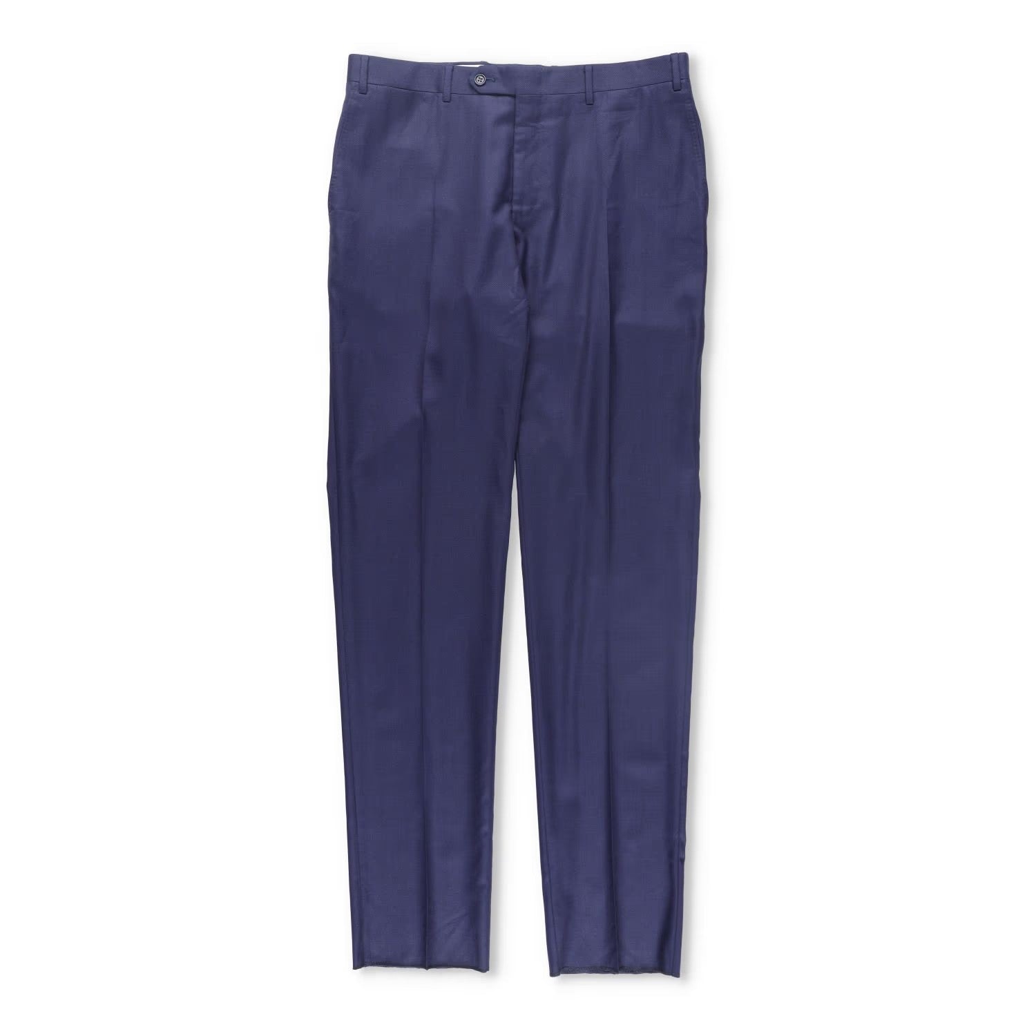 CANALI Mens Chino Trousers Wool Blue Pleated Slash Pockets Size 6 R RRP 250