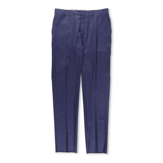 CANALI Mens Chino Trousers Wool Blue Pleated Slash Pockets Size 6 R RRP 250