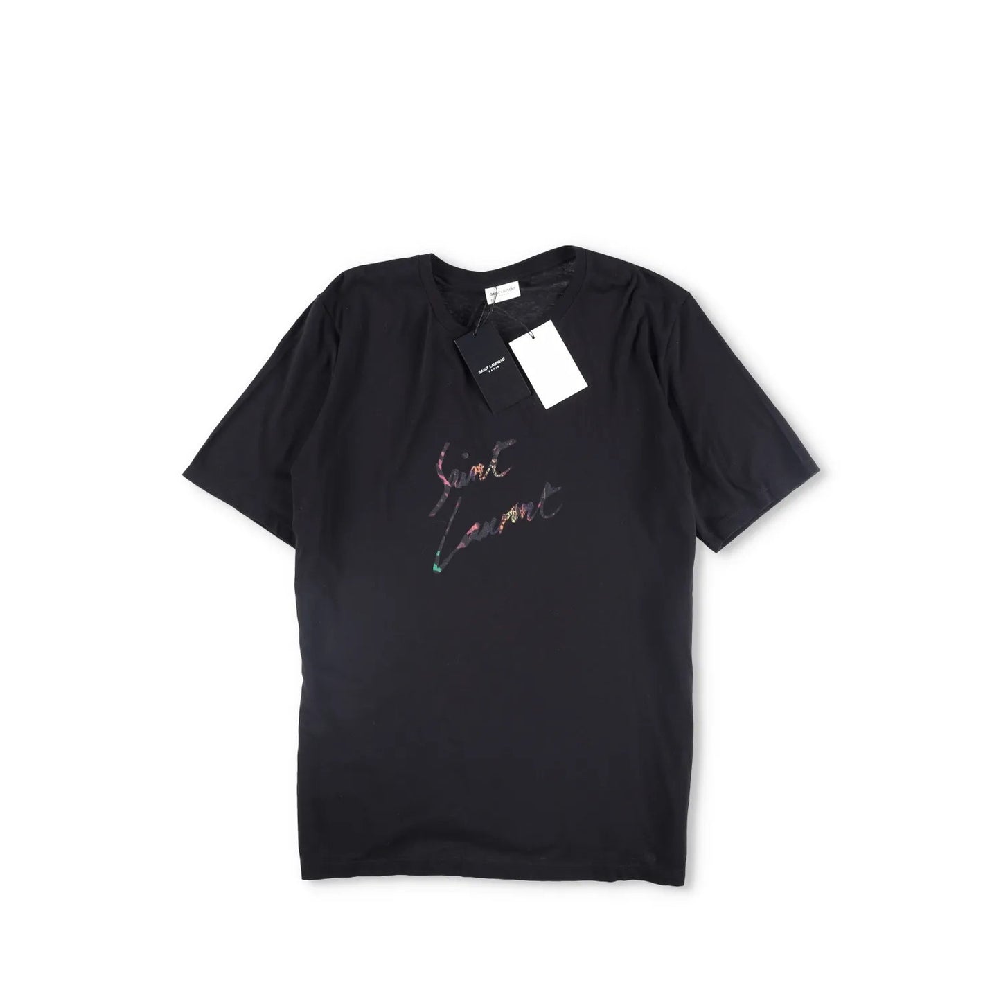 SAINT LAURENT Mens T-Shirt Cotton Black Logo Crew Neck Size XL RRP 400 — View 5