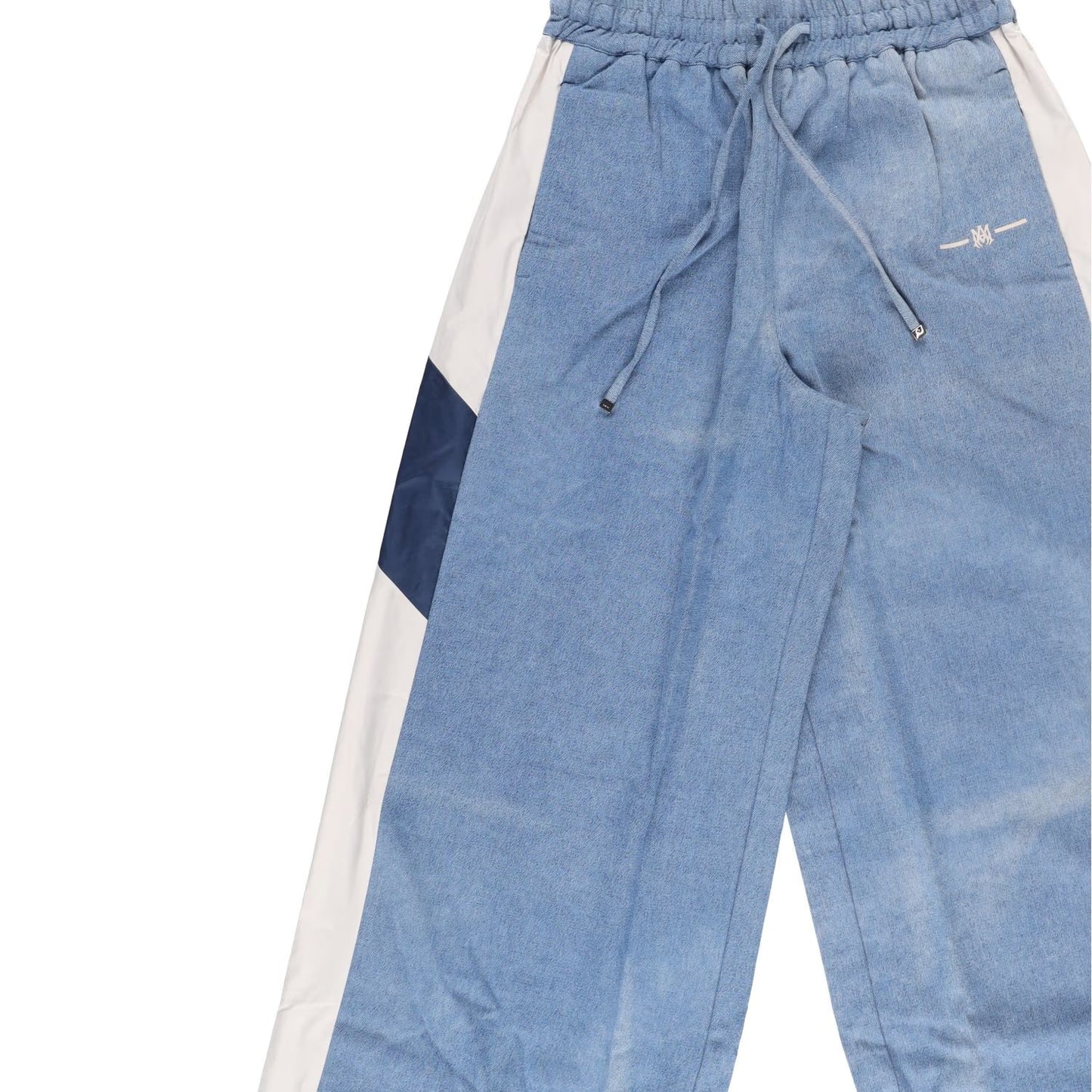 AMIRI Womens Ma Chambray Track Pant Relaxed Fit Drawstring Waist Blue S RRP 1153 — View 3