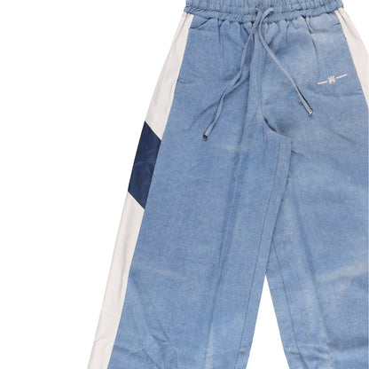 AMIRI Womens Ma Chambray Track Pant Relaxed Fit Drawstring Waist Blue S RRP 1153 — View 3