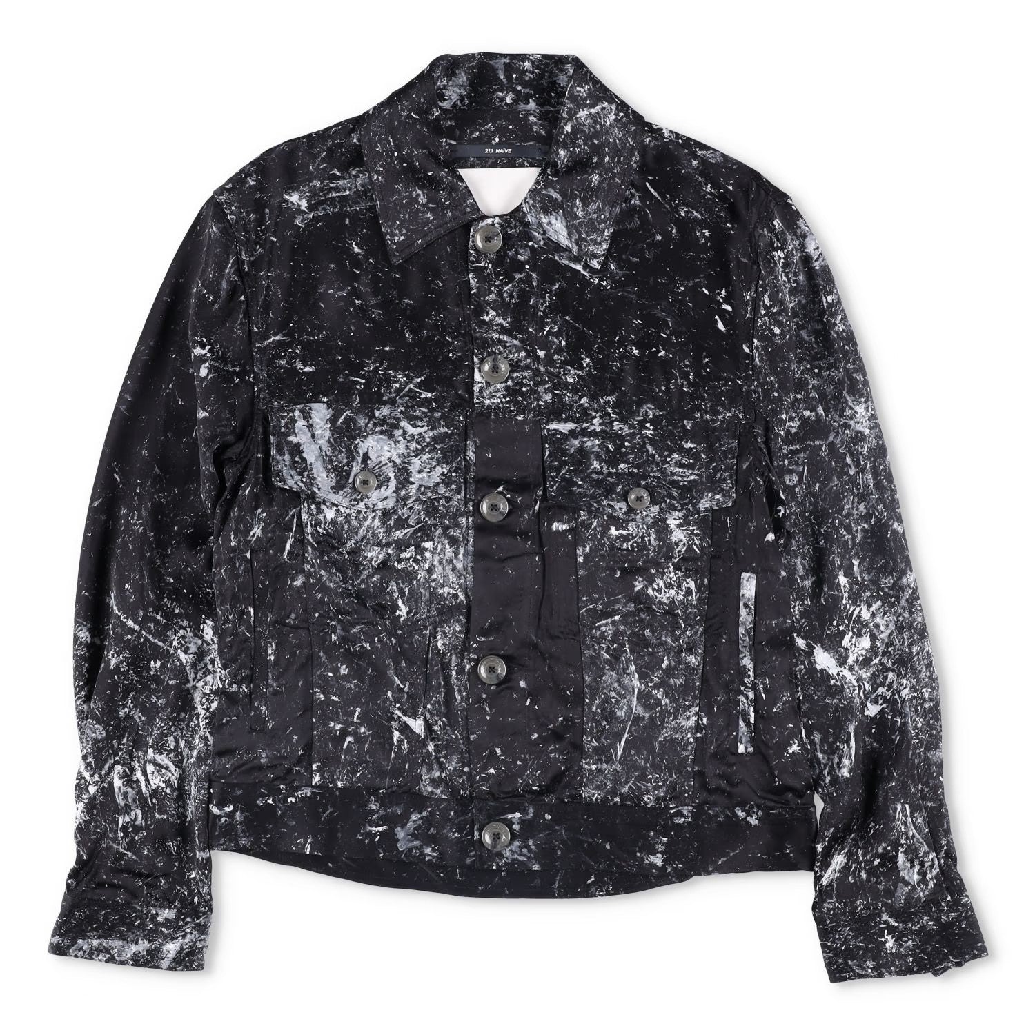 SONG FOR THE MUTE Mens Jacket Black Viscose Collared Buttoned Size 44 RRP 1045