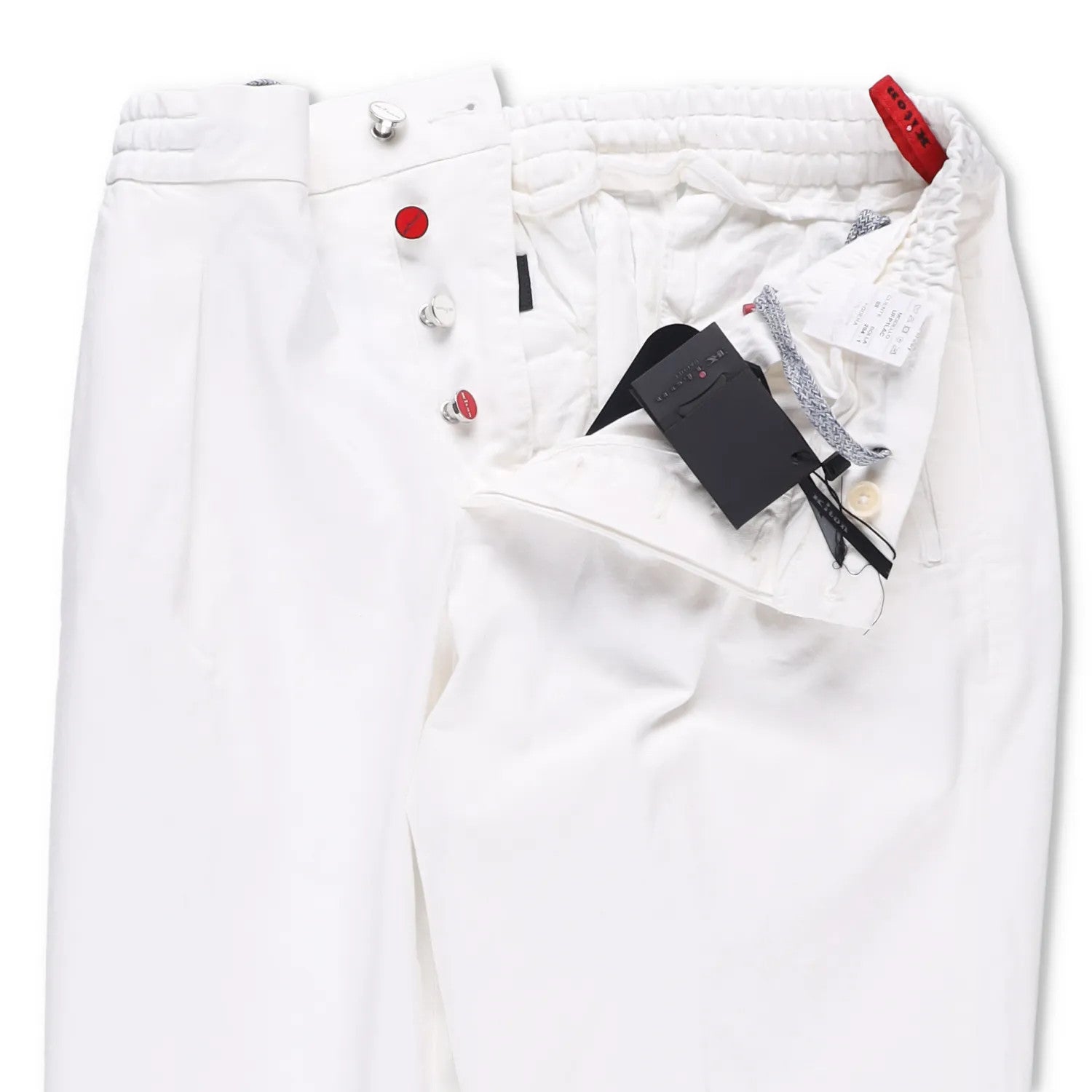 KITON Mens Trousers Cotton Blend Dress Pants White Slash Pockets Size 30 RRP 800 — View 7