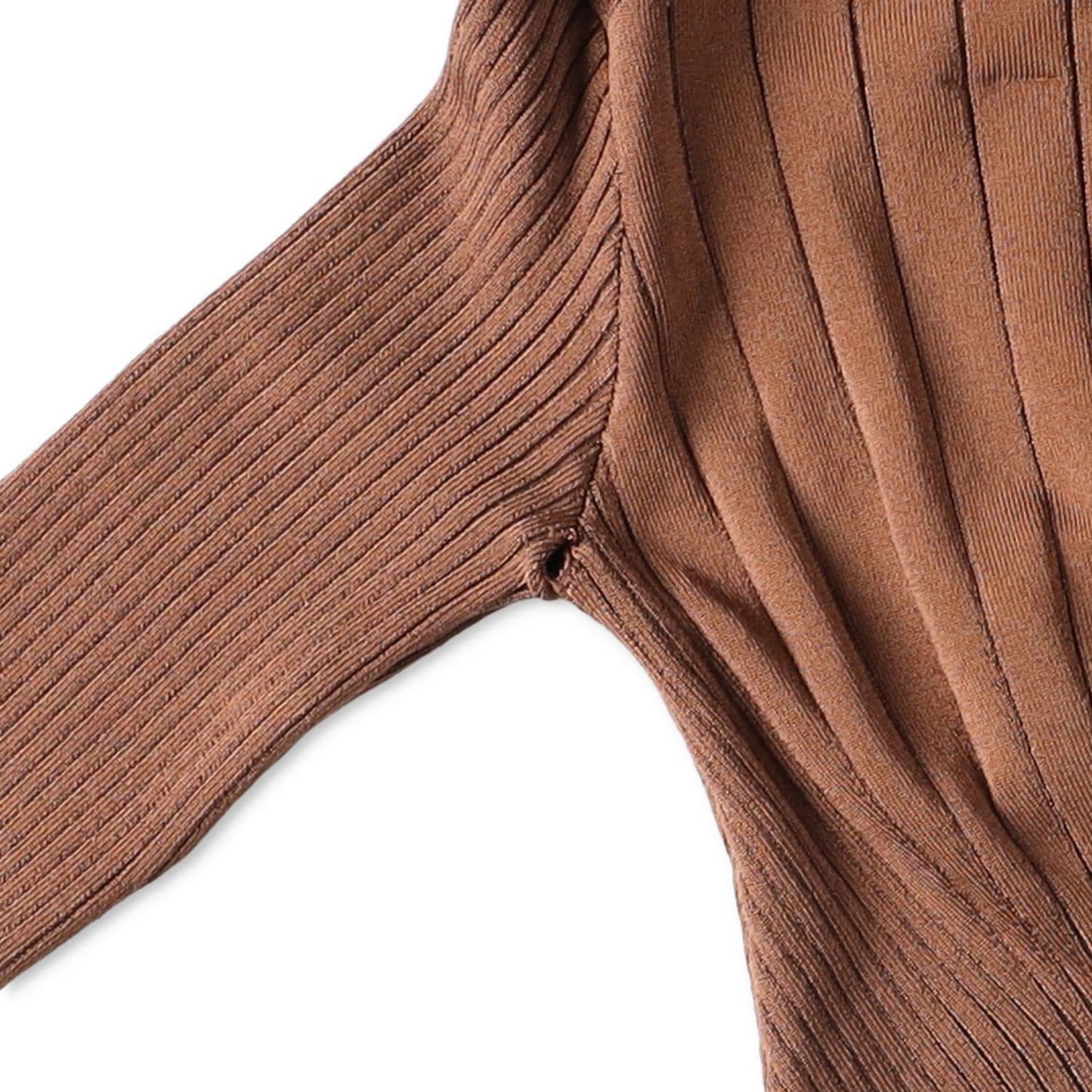 MUGLER Womens Top T-Shirt Low Neck Cropped Long Sleeve Brown Size S RRP 60 — View 11