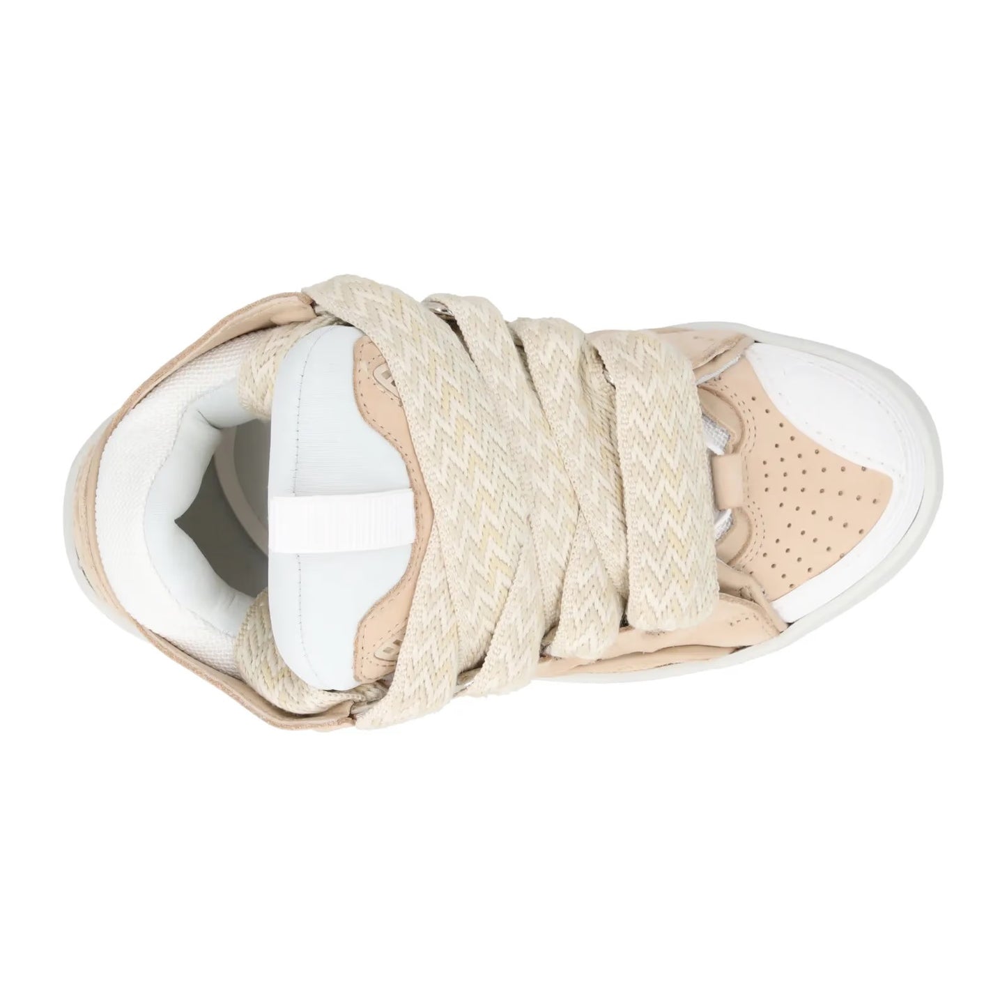 LANVIN Womens Curb Sneaker Beige Leather Low Top Trainers Lace Up UK 2 RRP 720 — View 7
