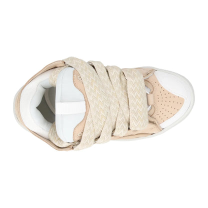 LANVIN Womens Curb Sneaker Beige Leather Low Top Trainers Lace Up UK 2 RRP 720 — View 7