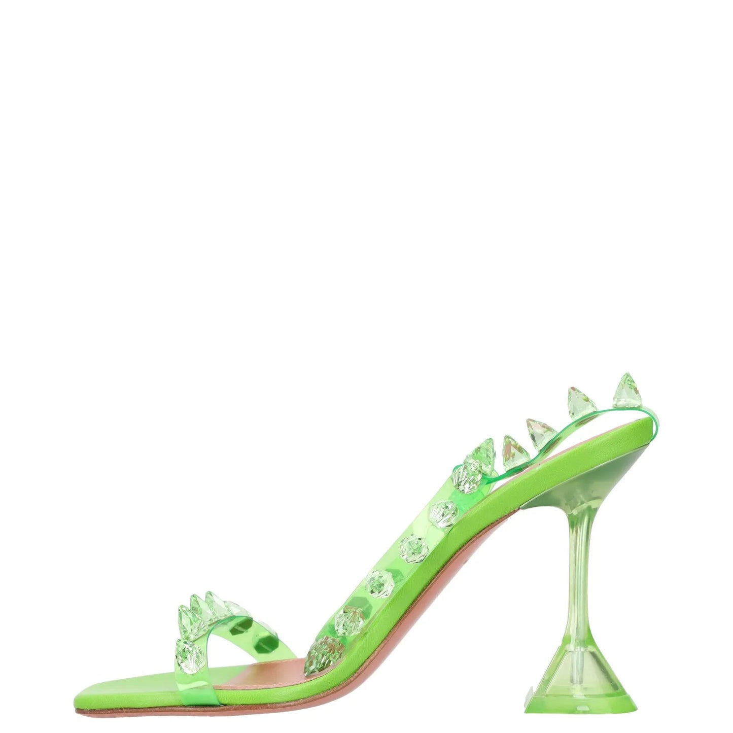 AMINA MUADDI Women Slingback Heels Synthetic Green Studded Open Toe UK5.5 RRP600 — View 4