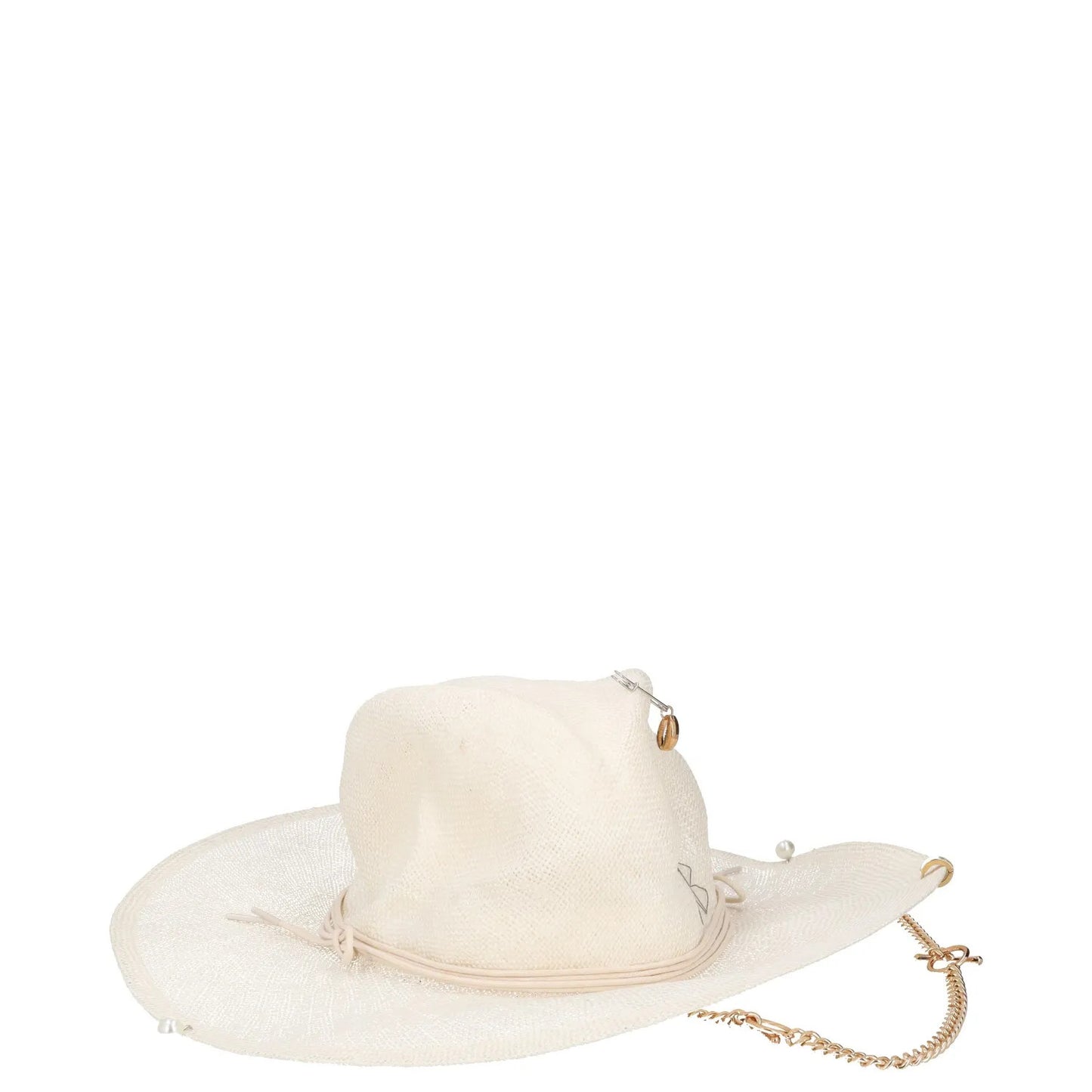 RUSLAN BAGINSKIY Womens Fedora Hat Chain Strap Neutrals Fedoras Size M RRP 345 — View 6