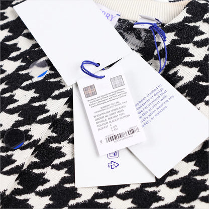BURBERRY Womens Mini Dress Crew Neck Sleeveless Houndstooth Black L RRP 1690 — View 11
