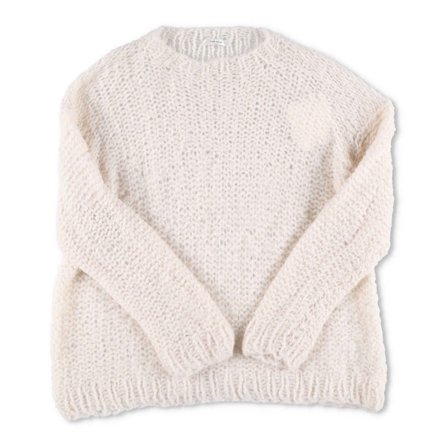 THE ROW Women Eryna Knit Sweater Crew Neck Long Sleeve Perforate White M RRP3040 — View 5