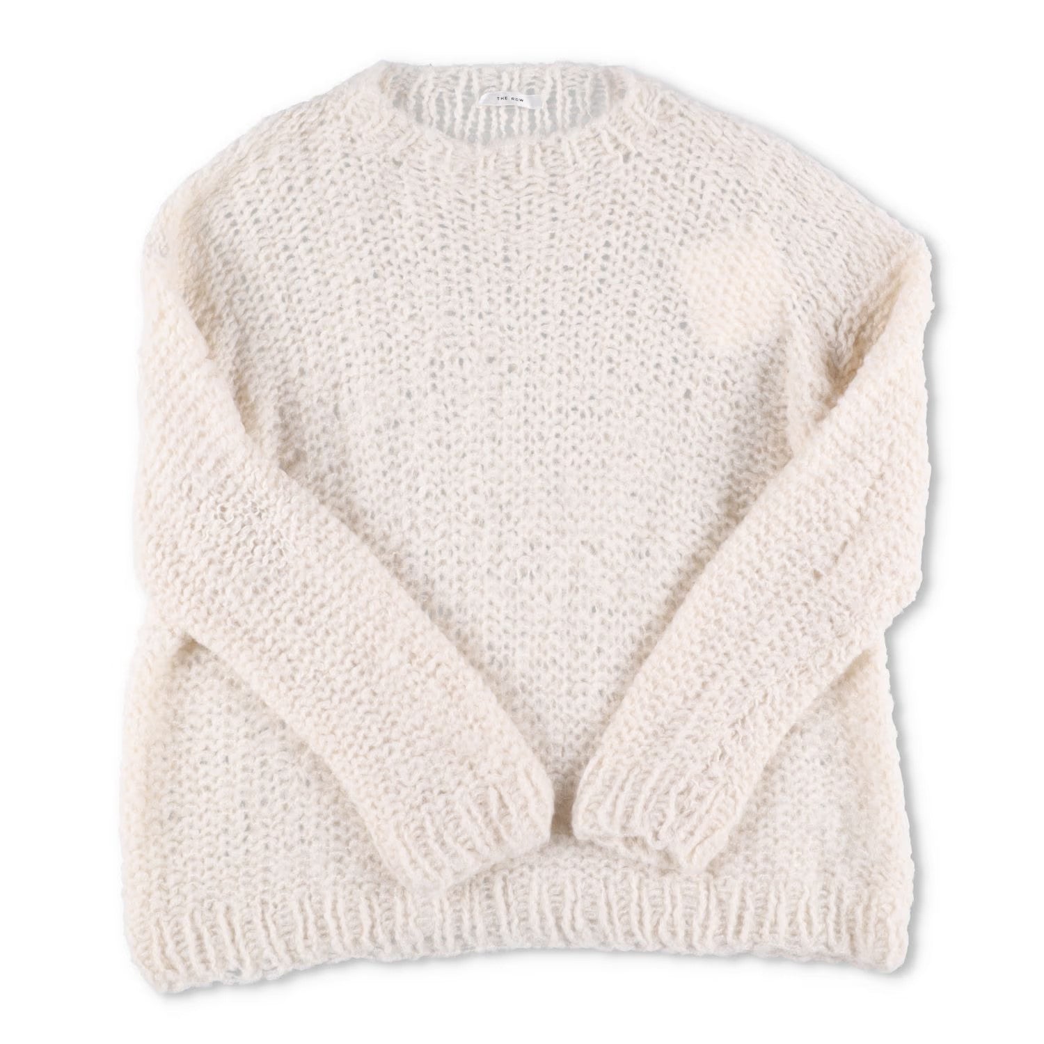THE ROW Women Eryna Knit Sweater Crew Neck Long Sleeve Perforate White M RRP3040 — View 5