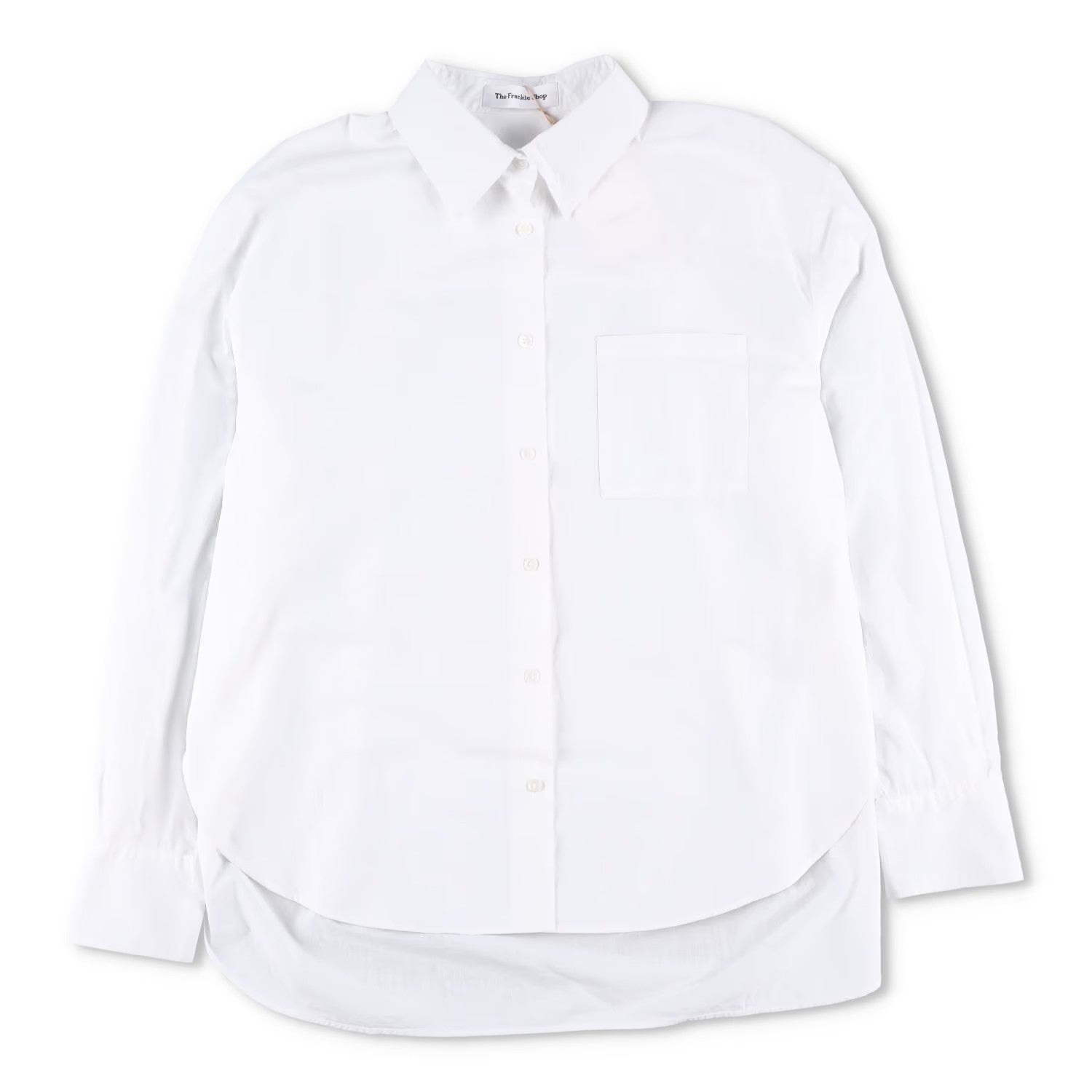 FRANKIE SHOP Women Lui Organic Cotton Button Up Long Sleeve Shirt White L RRP130
