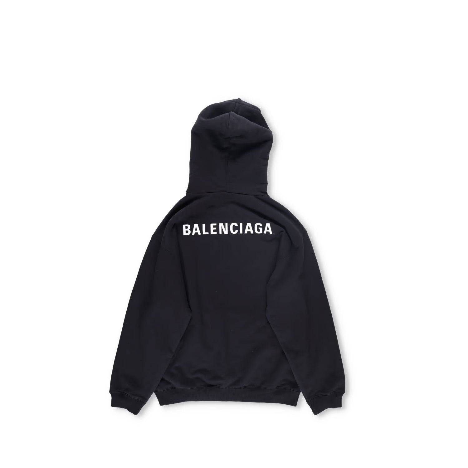 BALENCIAGA Mens Black Cotton Hoodie Long Sleeve Regular Fit Size S RRP 590 — View 6
