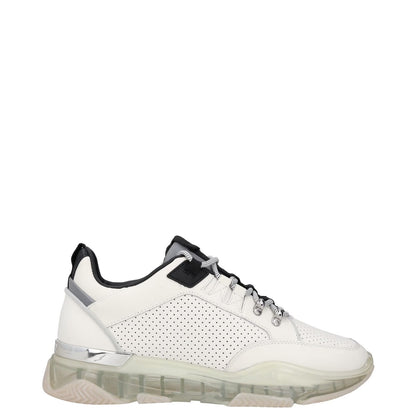 MALLET Mens Trainers White Leather Low Top Lace Up Sneakers UK 7 RRP 185