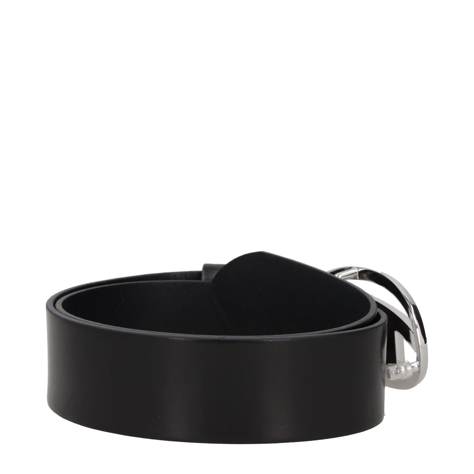 DIESEL Womens Silver Hardware Logo 4 cm Leather Belt Black Size 70 RRP 130 — View 5