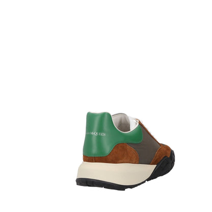 ALEXANDER MCQUEEN Mens Brown Green Leather Low Top Lace Up UK 6 RRP 450 — View 6