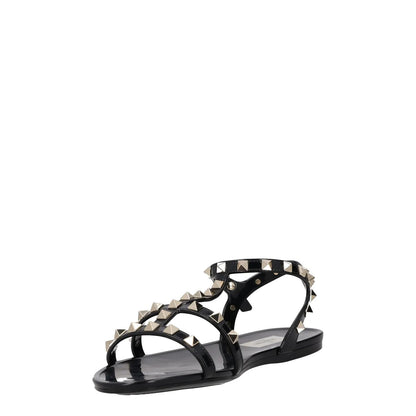 VALENTINO Womens Sandals Studded Strappy Black Synthetic Flat UK 8 RRP 780 — View 3